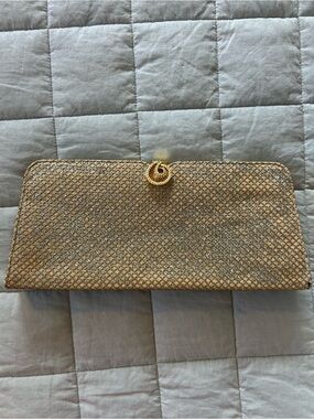 Perfectly vintage, Gold Mesh Evening Clutch - Women's Handbag